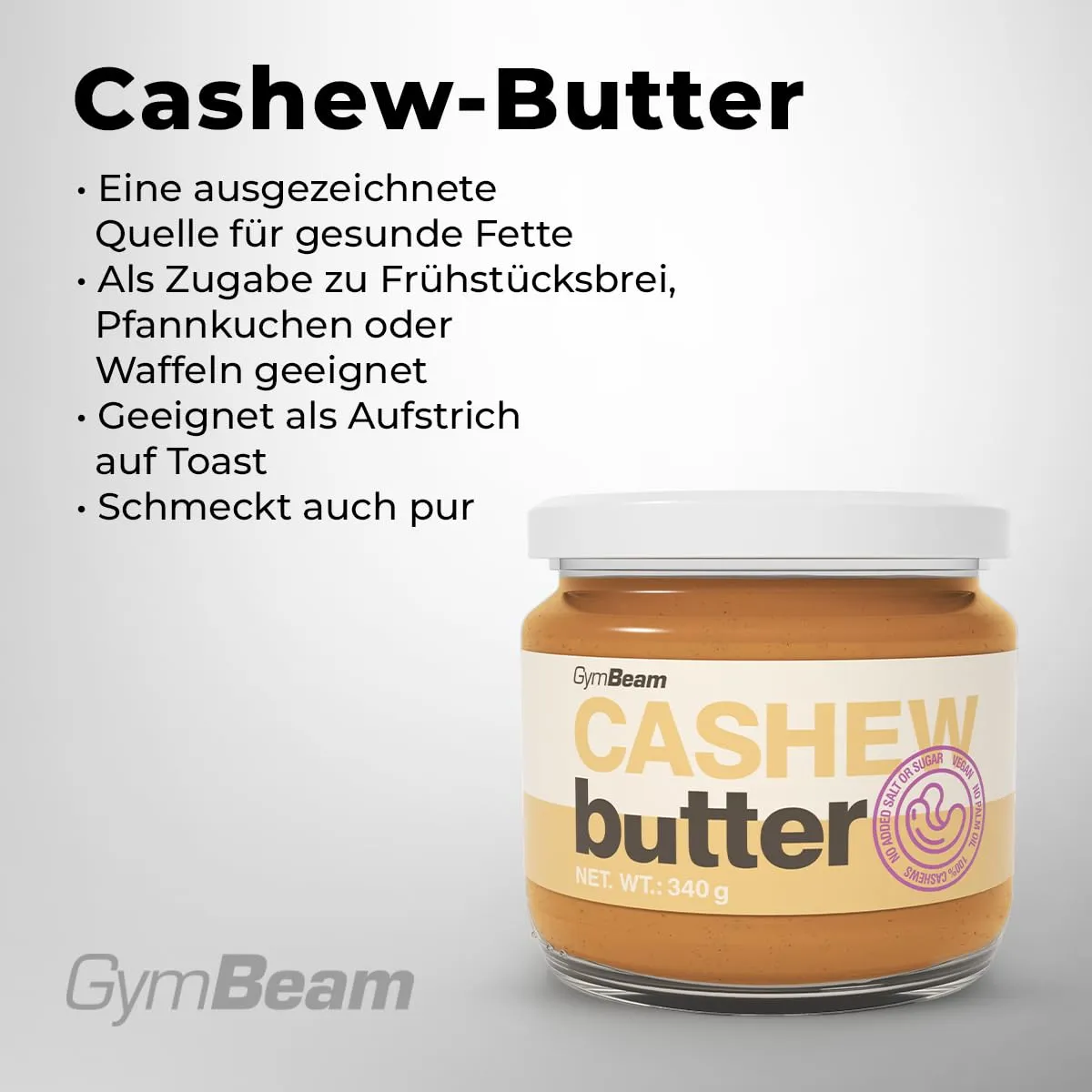 GymBeam Cashewbutter Cashewmus 340 g 100 %