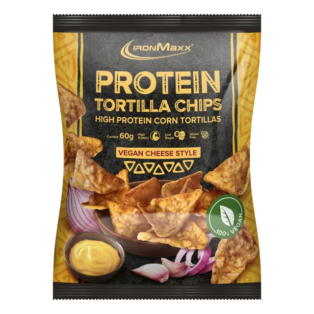 IronMaxx Protein Tortilla Chips 60g Vegan Cheese Style proteinreich