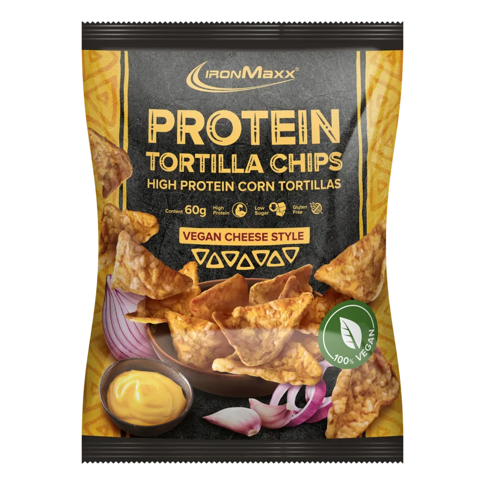 IronMaxx Protein Tortilla Chips 60g Vegan Cheese Style proteinreich