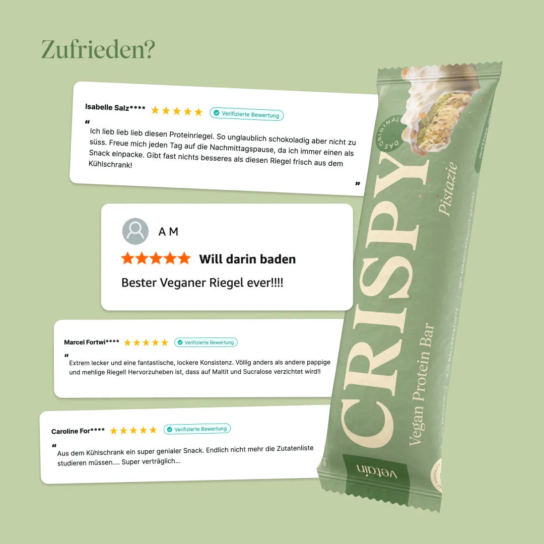 Vetain Crispy Proteinriegel Pistazie vegan knusprig