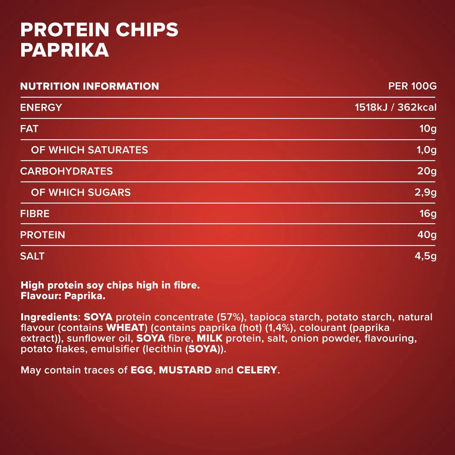 IronMaxx Protein Chips 40 Protein Snack 50g Paprika gebacken