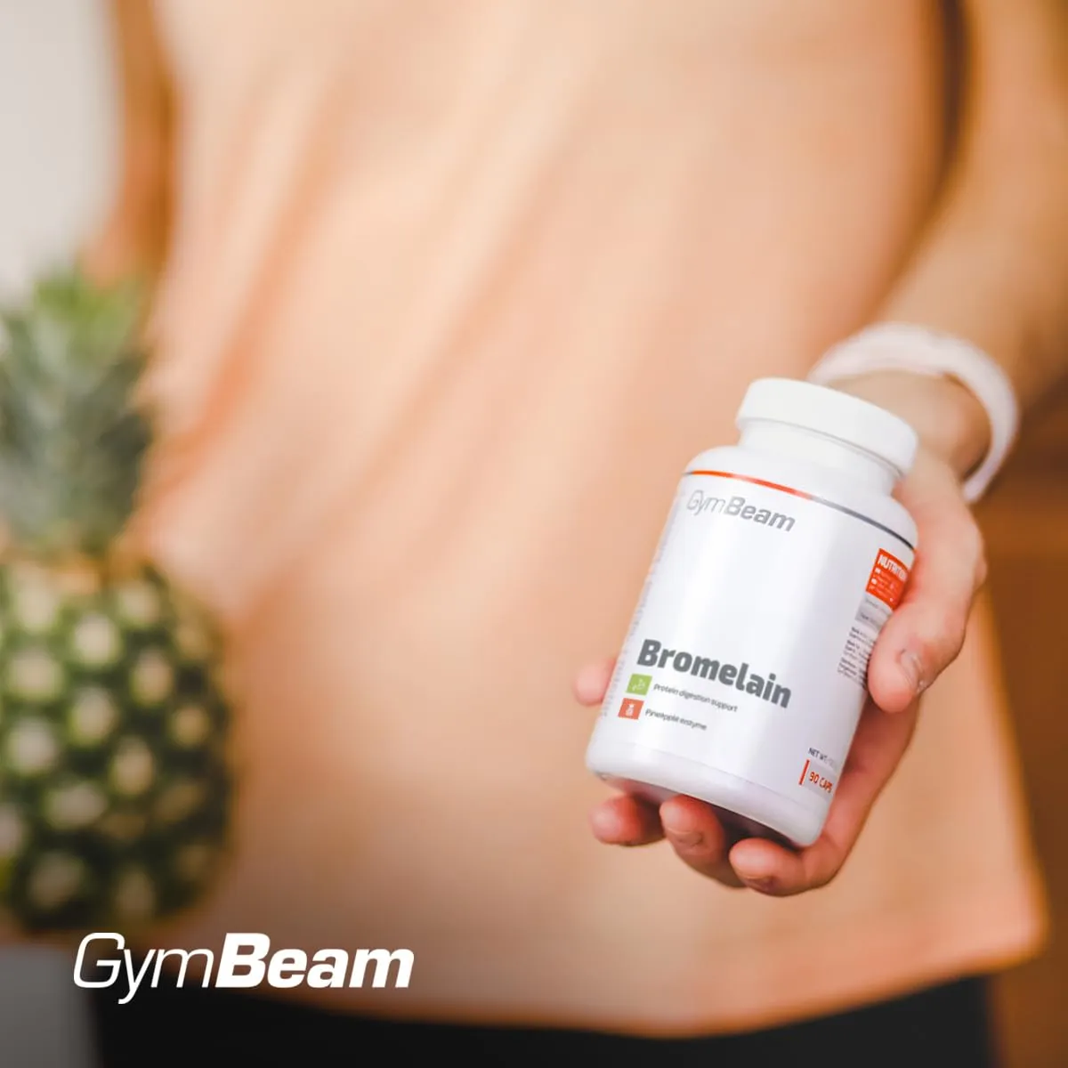 GymBeam Bromelain Ananas Kapseln 90 Stück vegan hochdosiert