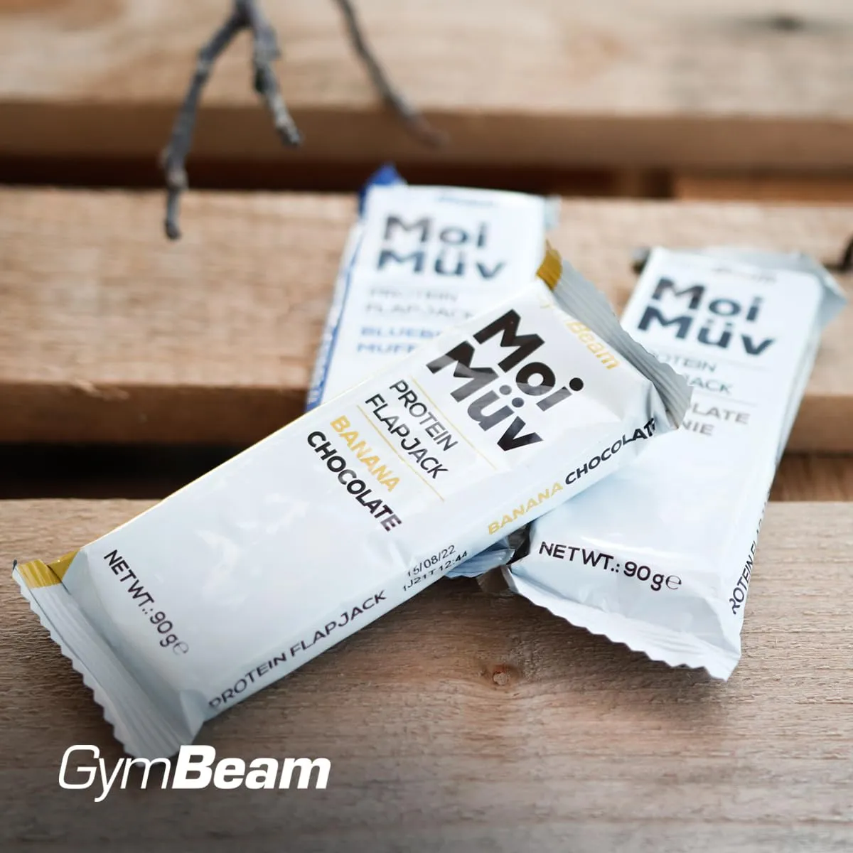 GymBeam MoiMüv Protein Flapjack Riegel 12x90 g Banana Chocolate