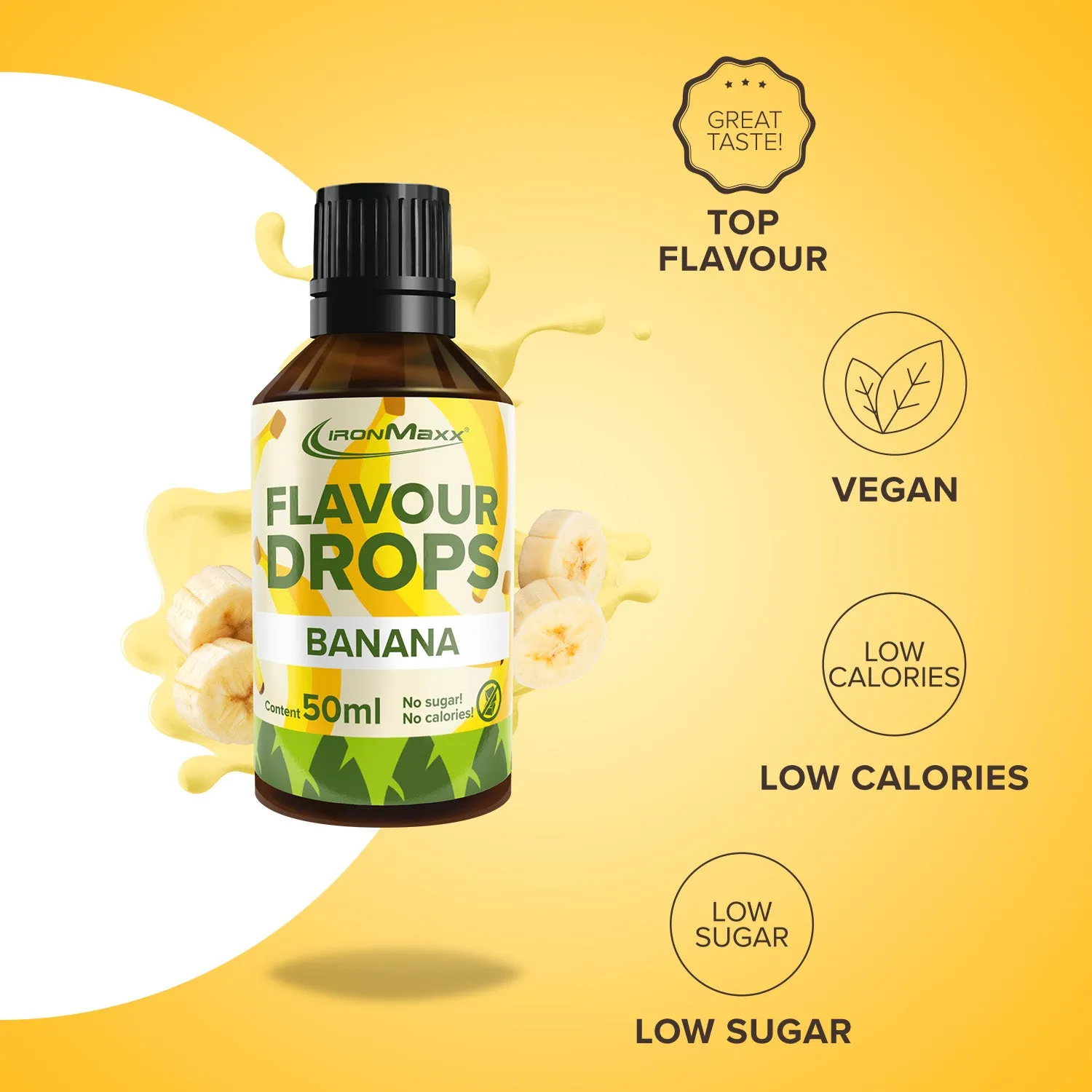 IronMaxx Flavour Drops Banane 50ml zuckerfrei
