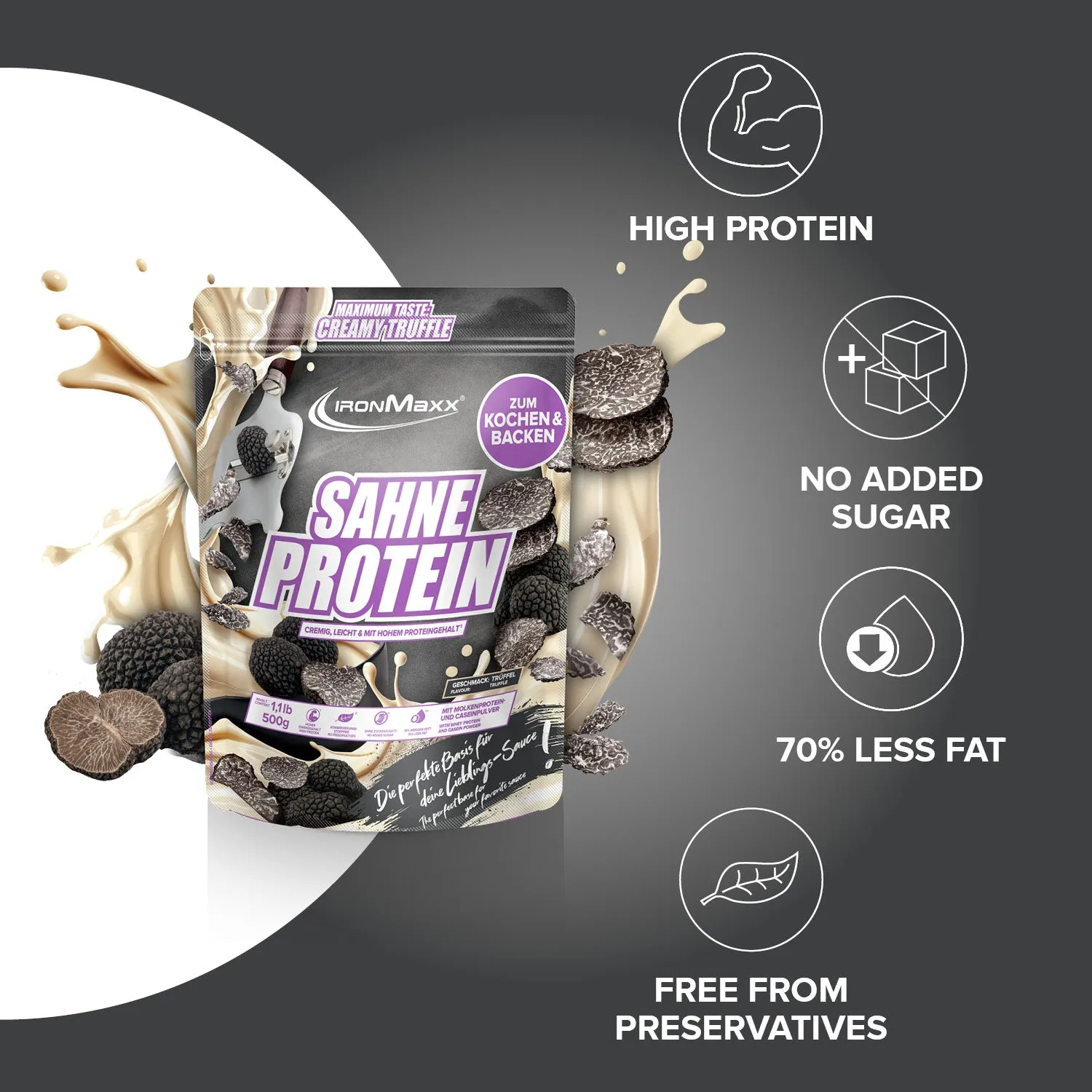 IronMaxx Sahne Protein Trüffel 500g proteinreich