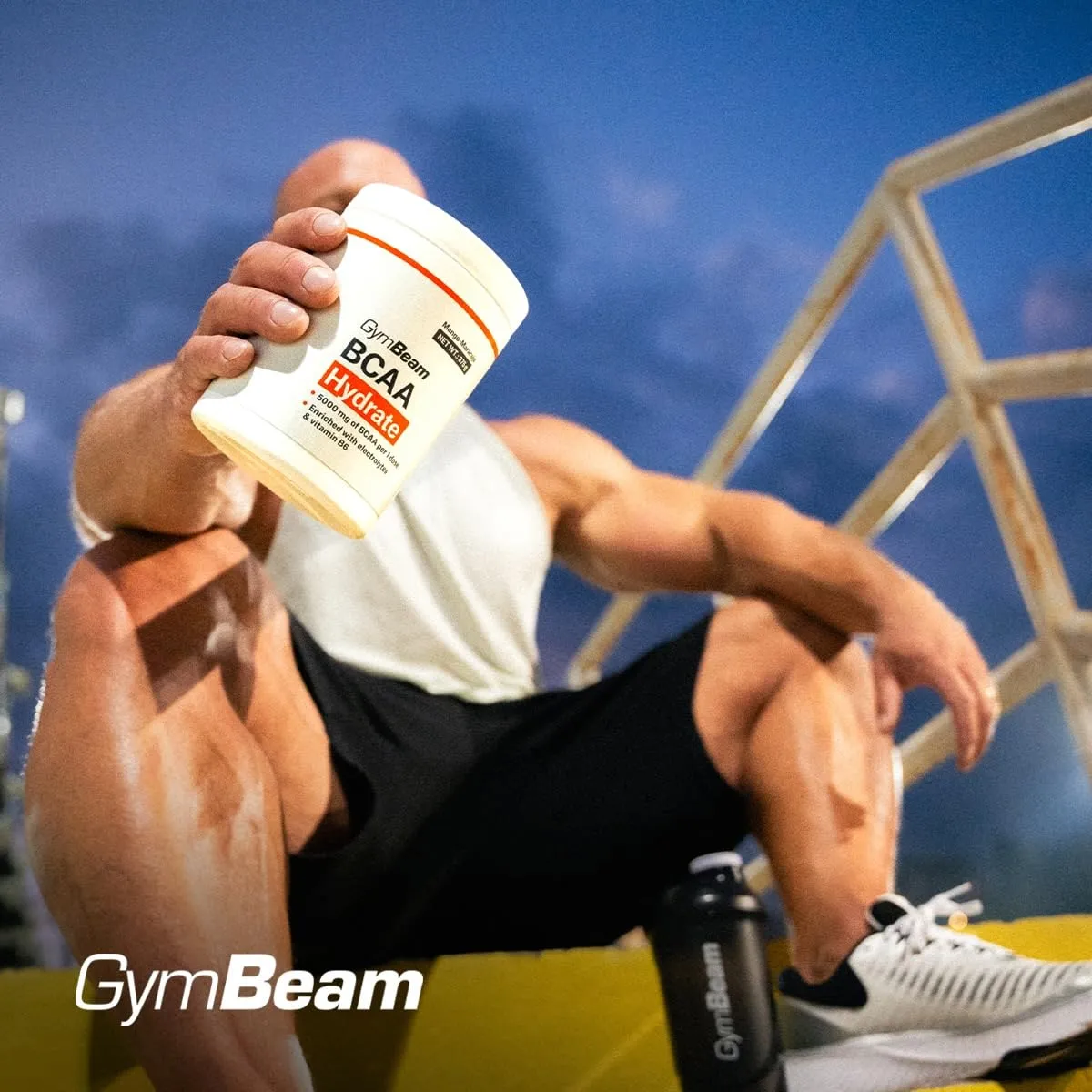 GymBeam BCAA Hydrate Pulver Blaue Himbeere 375 g mit Elektrolyten