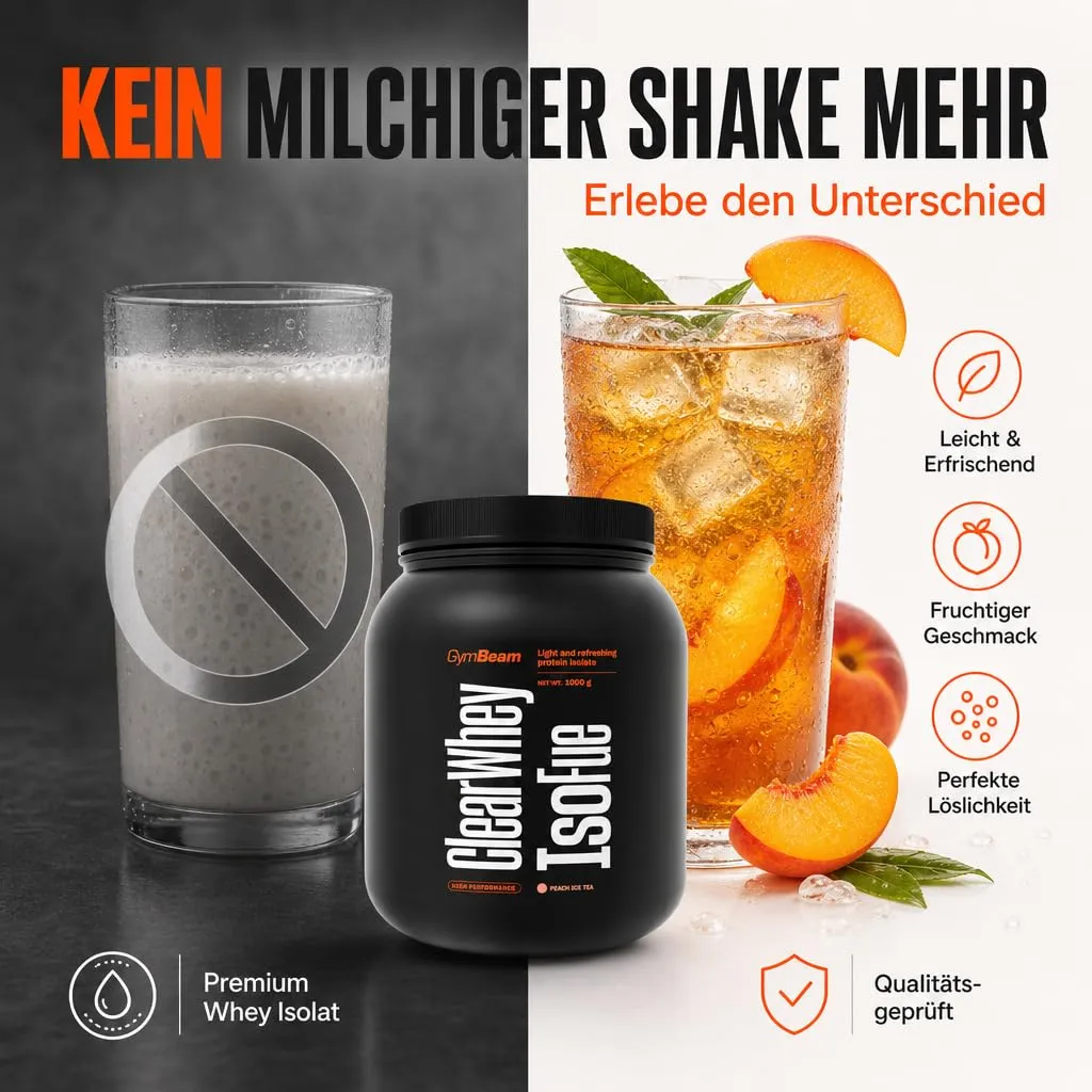 GymBeam IsoFue Clear Whey Proteinpulver Green Apple 500g leicht