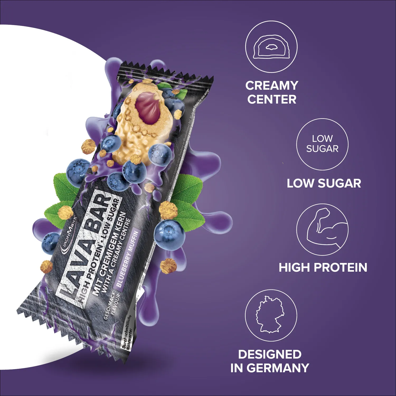 IronMaxx Lava Bar Proteinriegel Blueberry Muffin 40g