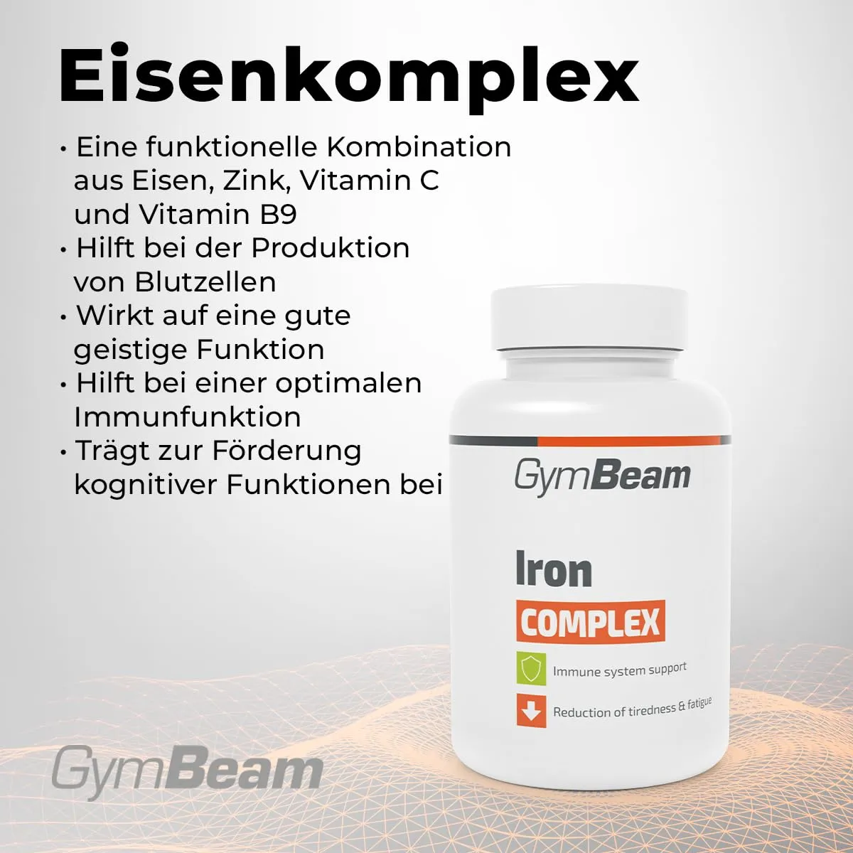 GymBeam Iron Complex Eisen Kapseln 120 Caps mit Vitamin C