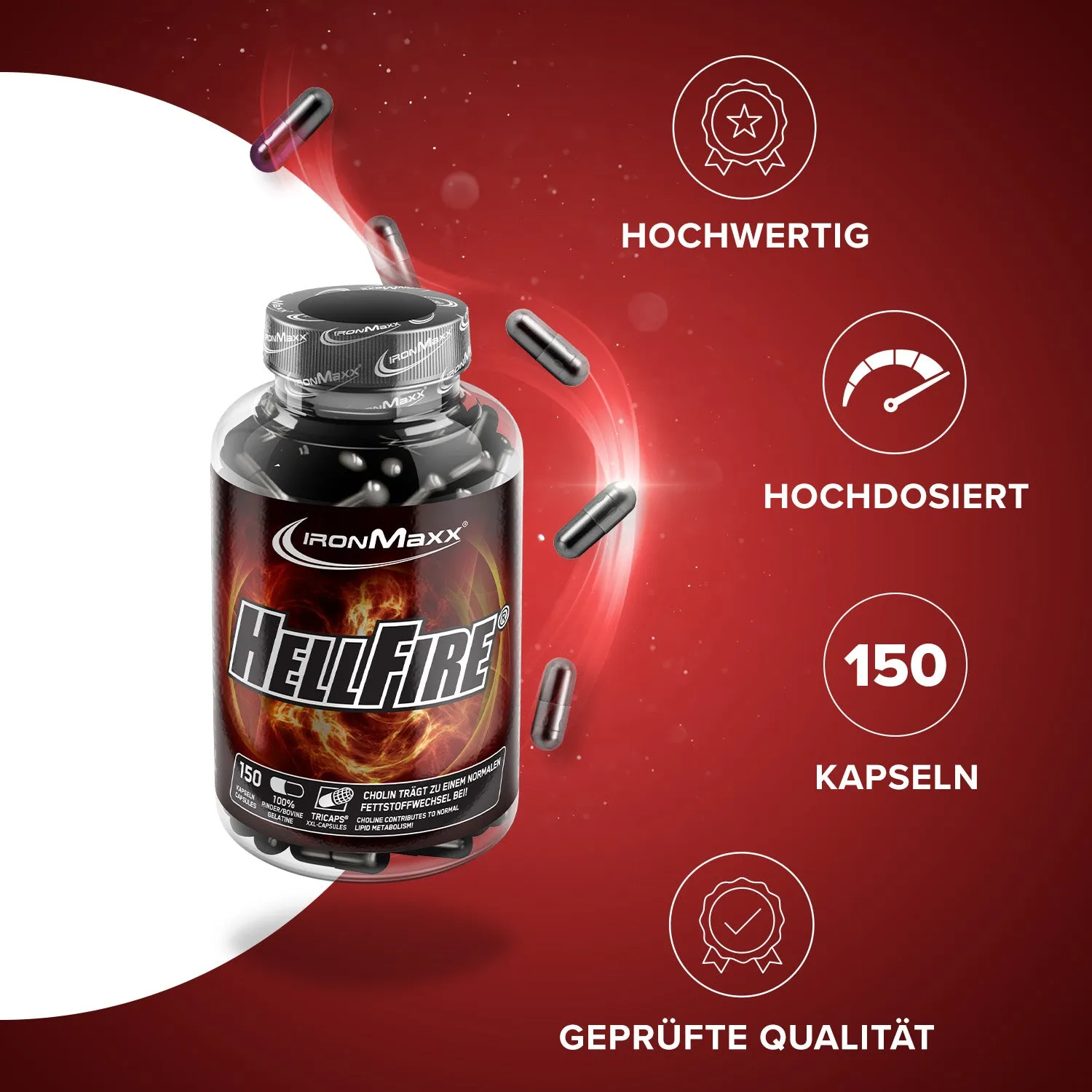 IronMaxx Hellfire Tricaps 150 Kapseln Fatburner