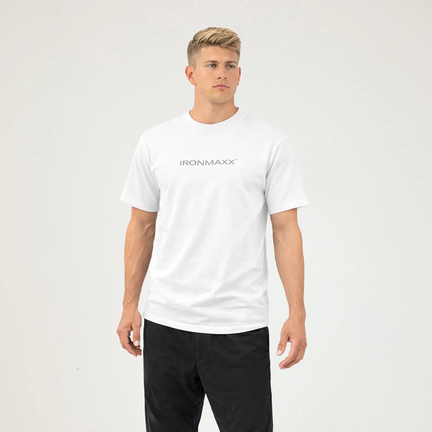 IronMaxx Sculpt Luxe T-Shirt Herren Weiß S weich
