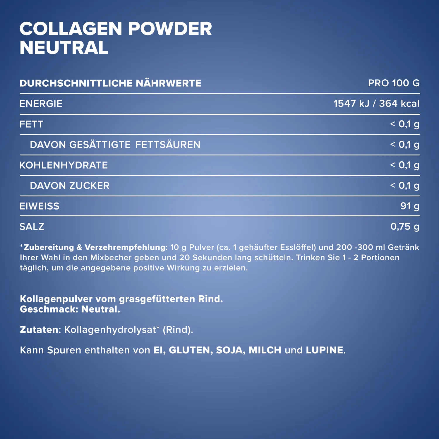IronMaxx Collagen Pulver 500g Neutral geschmacksneutral