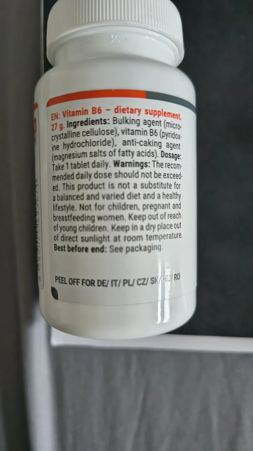 GymBeam Vitamin B6 Kapseln 90 Stück für Nerven