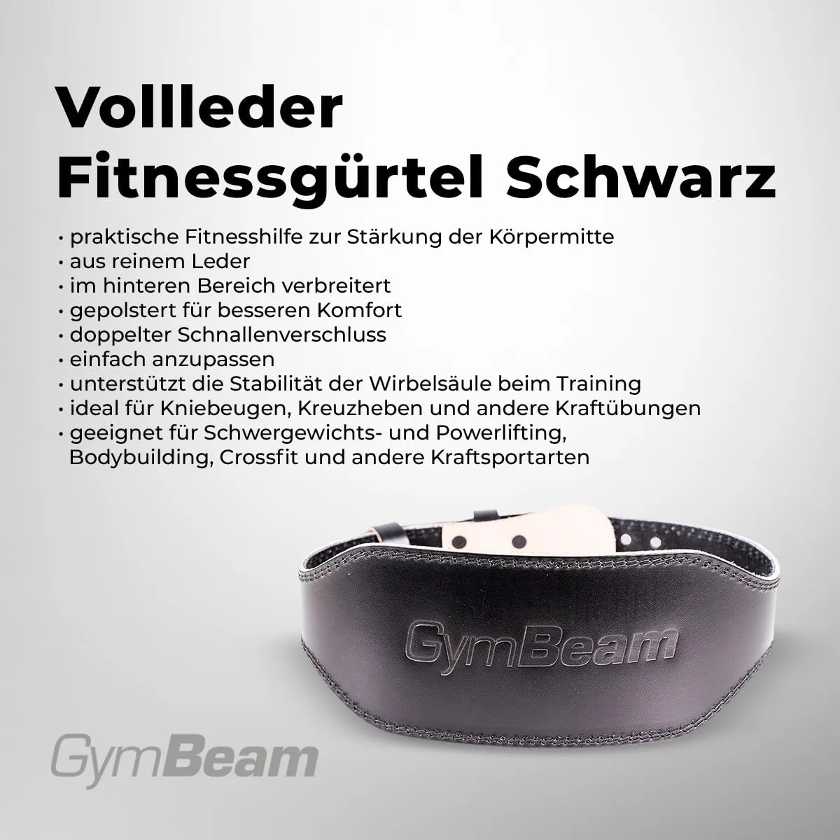 GymBeam Gewichthebergürtel Vollleder S gepolstert