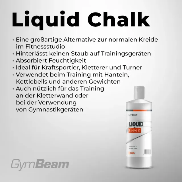 GymBeam Liquid Chalk Flüssigkreide 250 ml Grip staubfrei