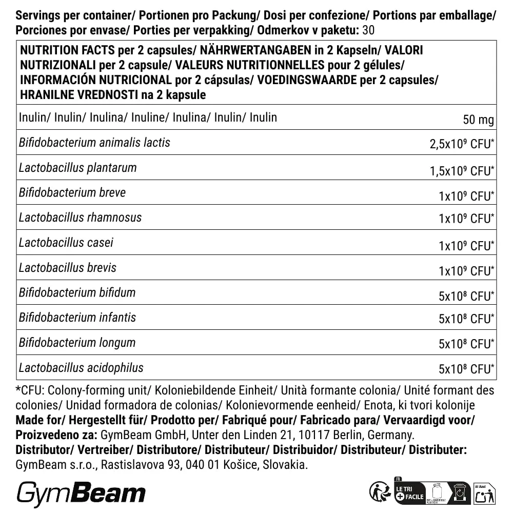 GymBeam ProbioTen Probiotika 60 caps Darm