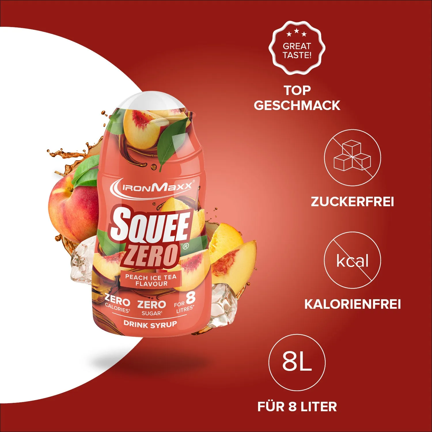 IronMaxx SqueeZero Sirup Pfirsich Eistee 65ml zuckerfrei