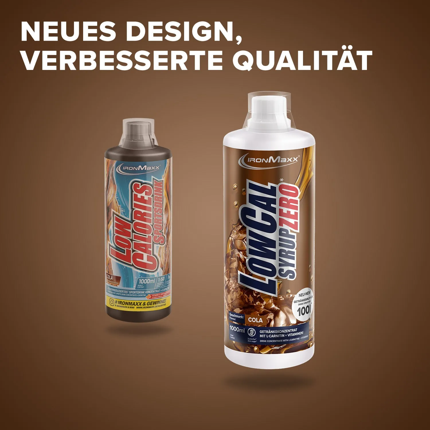 IronMaxx SqueeZero LowCal Syrup Zero Sirup Cola 1000ml zuckerfrei