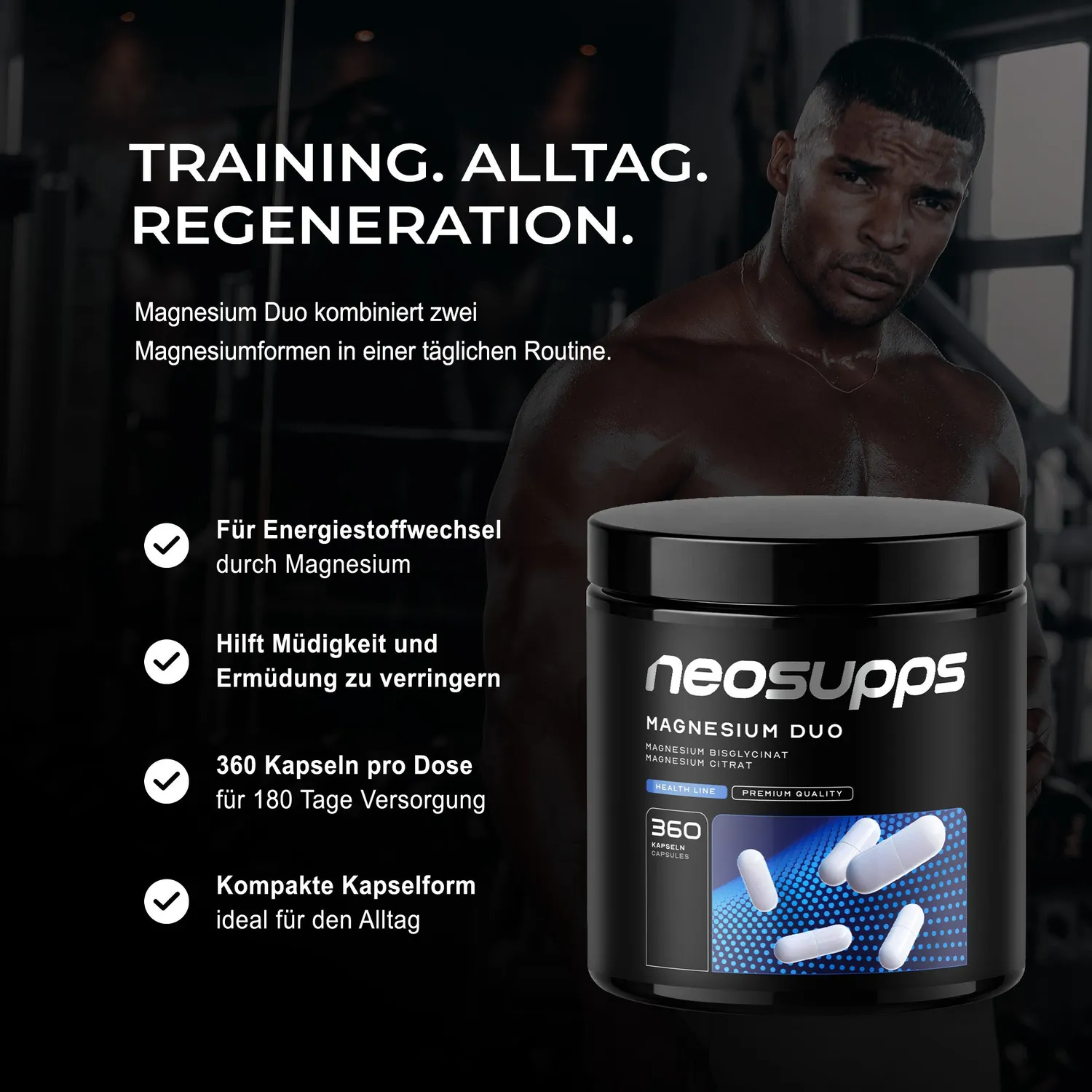 Neosupps Magnesium Duo Kapseln 360 Stk hochdosiert