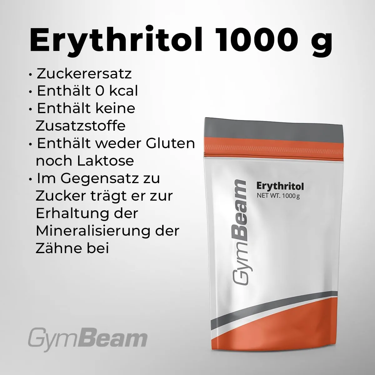 GymBeam Erythrit Zuckerersatz 1000 g kalorienfrei
