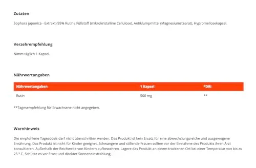 GymBeam Rutin Kapseln 90 Stück Antioxidans 500 mg