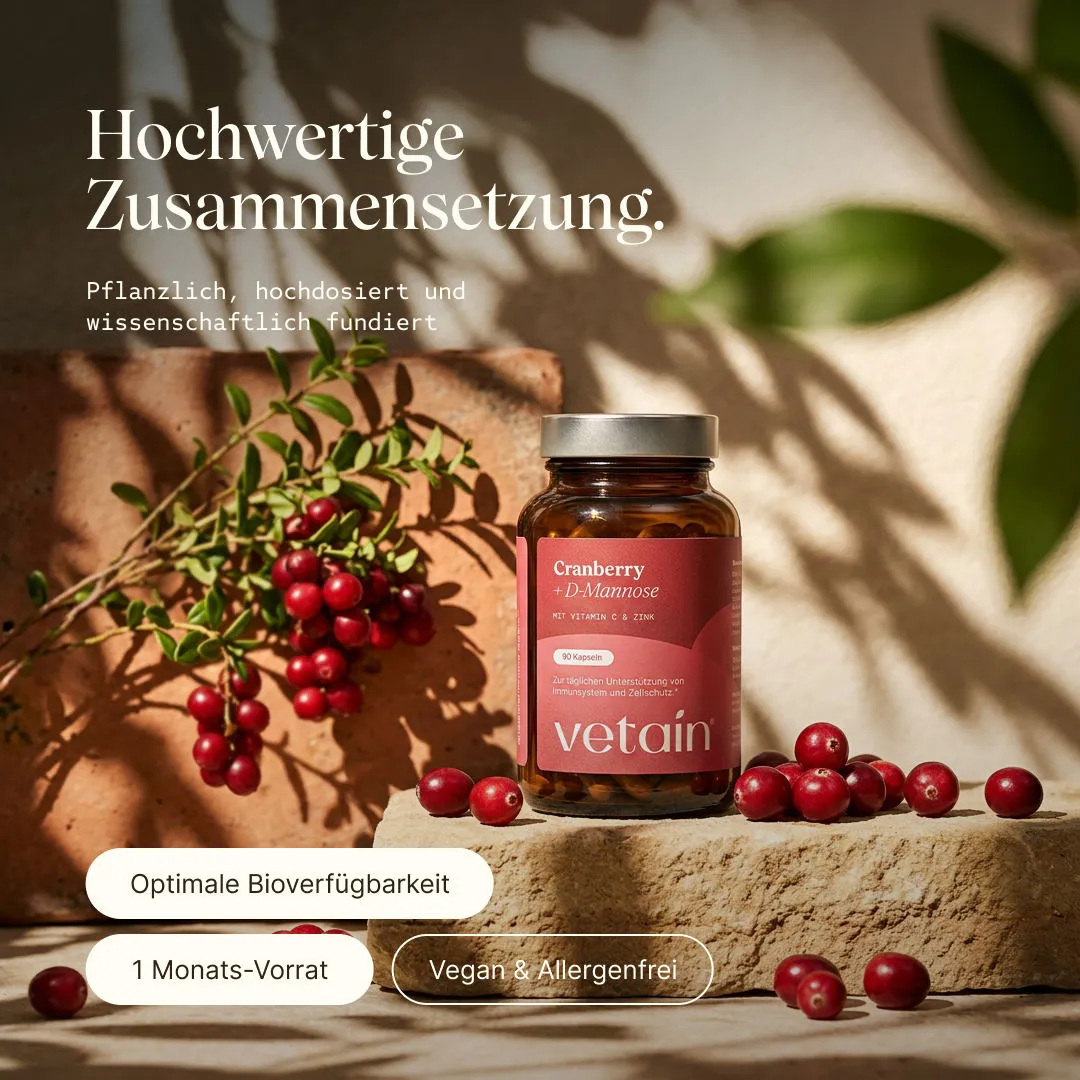 Vetain Cranberry D-Mannose Kapseln 90 Kapseln vegan