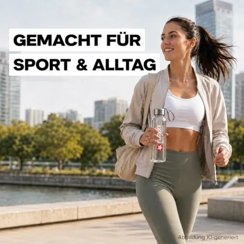 MaxiNutrition Trinkflasche 580ml transparent für Kohlensäure