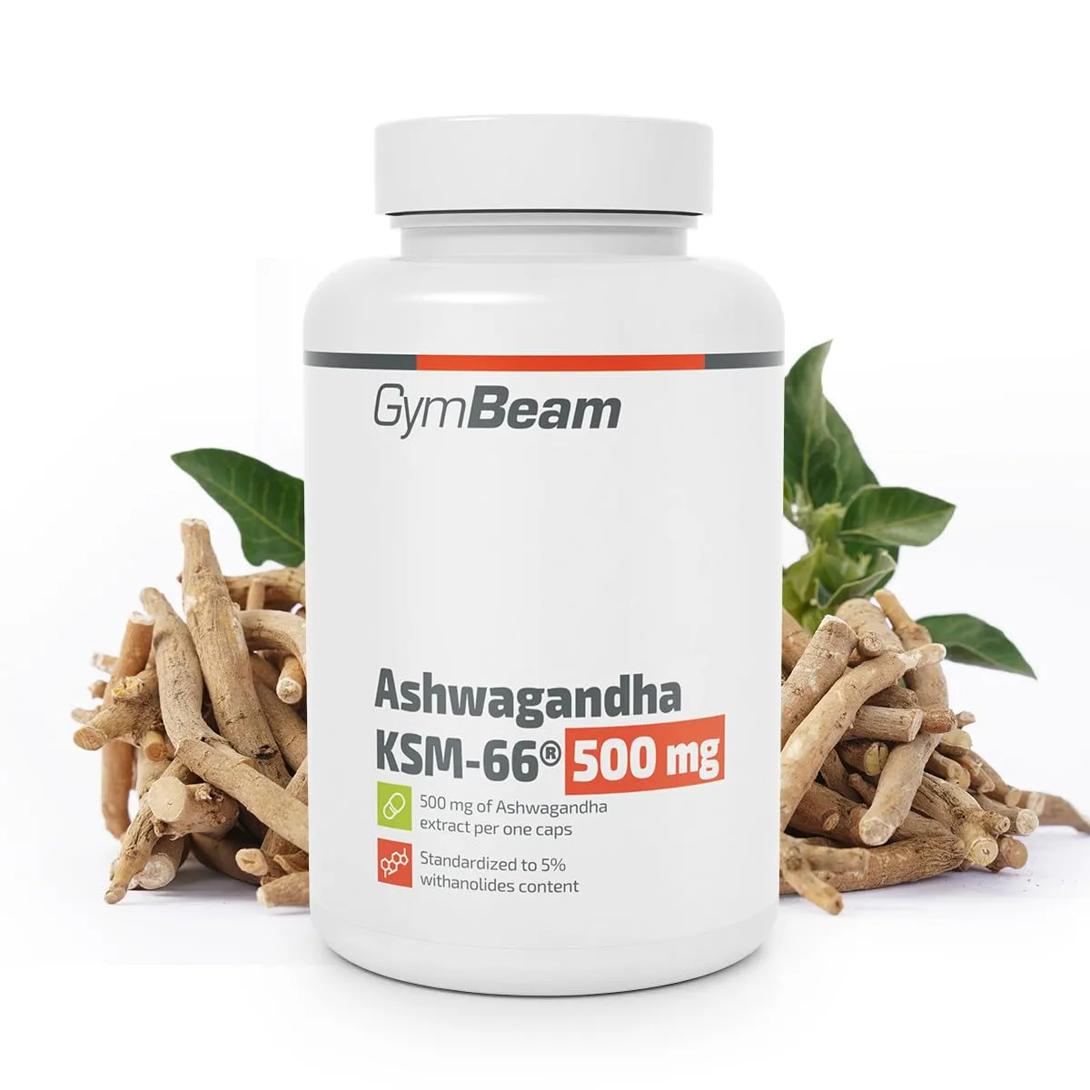 GymBeam Ashwagandha KSM-66 Kapseln 500mg 90 Caps hochdosiert