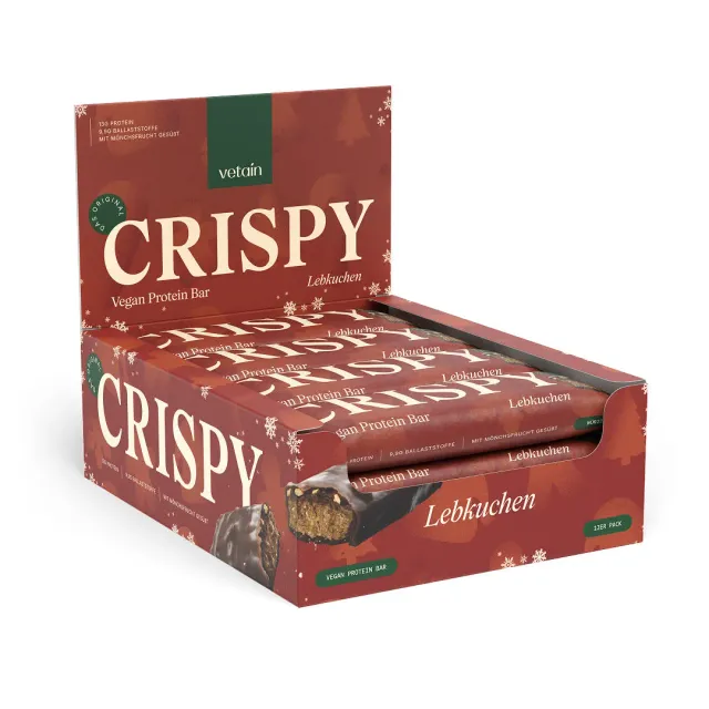 Vetain Crispy Lebkuchen Proteinriegel 12er Pack vegan