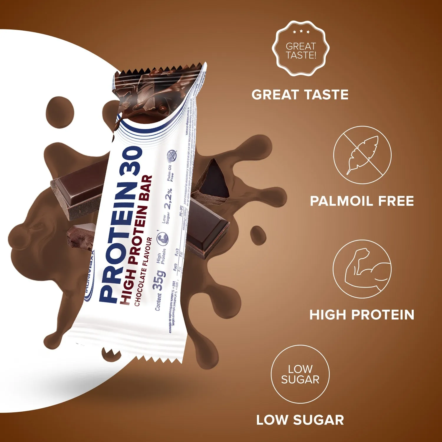 IronMaxx Protein 30 Riegel Schokolade 35g proteinreich