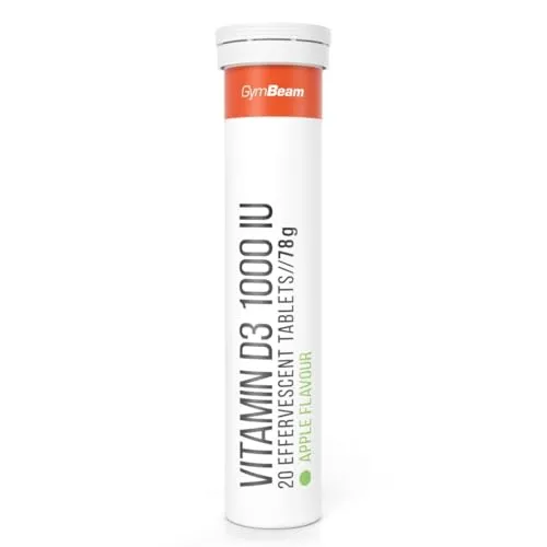 GymBeam Vitamin D3 Brausetabletten 1000 IE 20 Tabs Zitrone