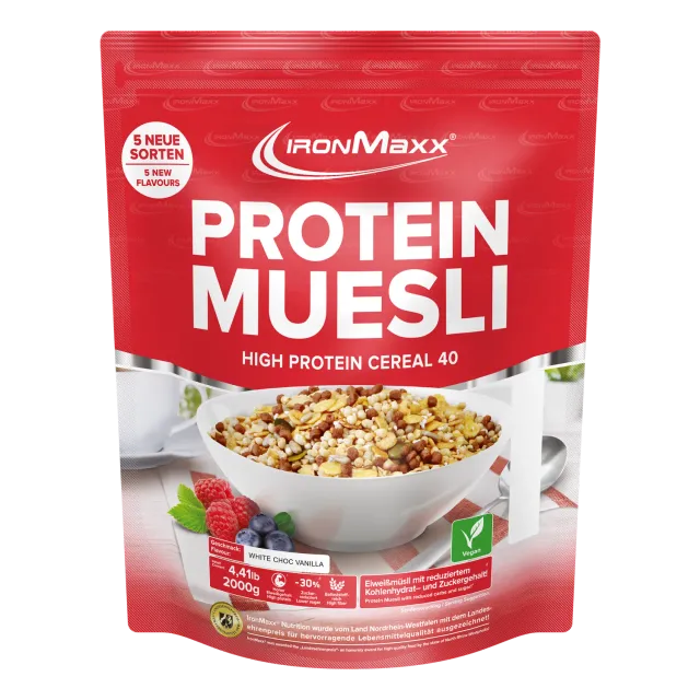 IronMaxx Protein Müsli 2000g White Chocolate Vanilla proteinreich