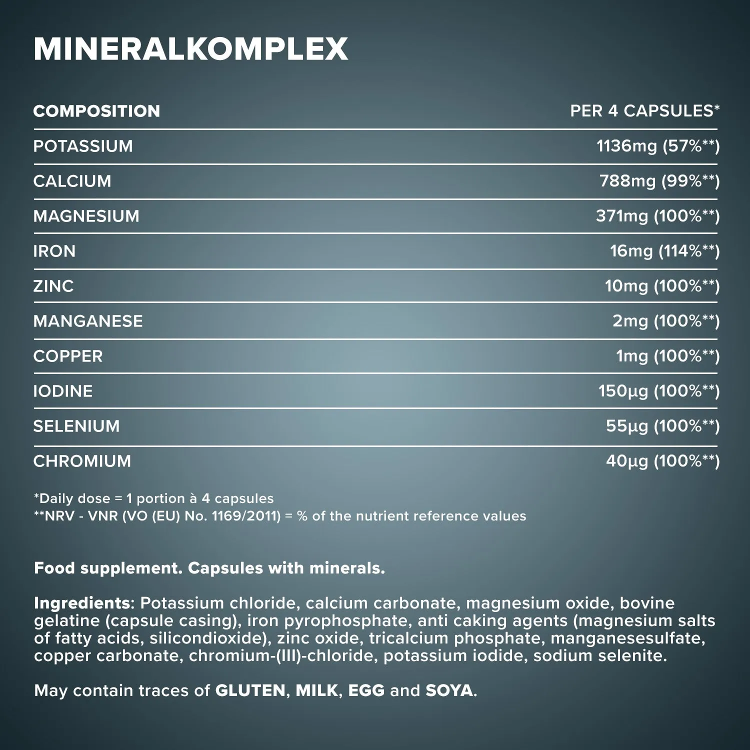 IronMaxx Mineralkomplex Kapseln 130 Stück glutenfrei