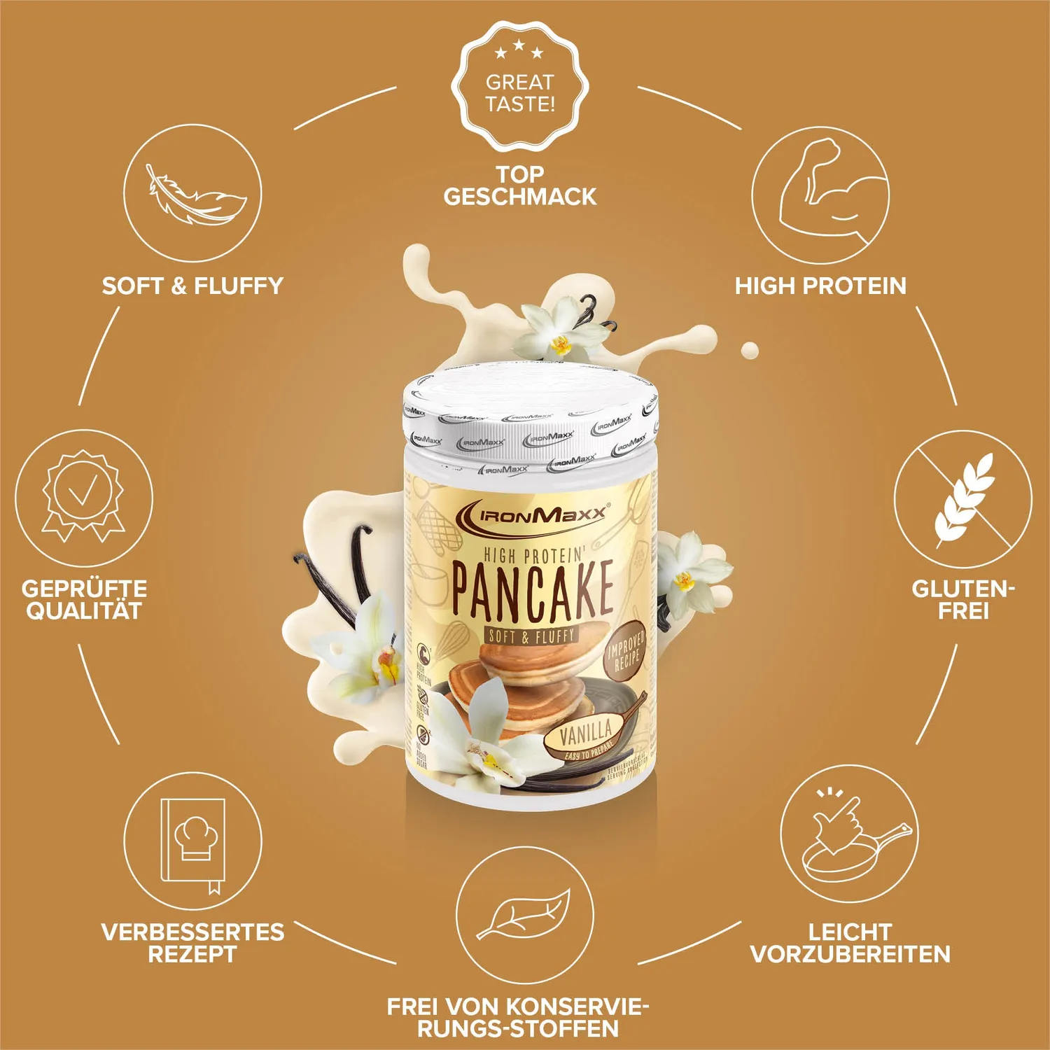 IronMaxx Protein Pancake Vanille 450g proteinreich