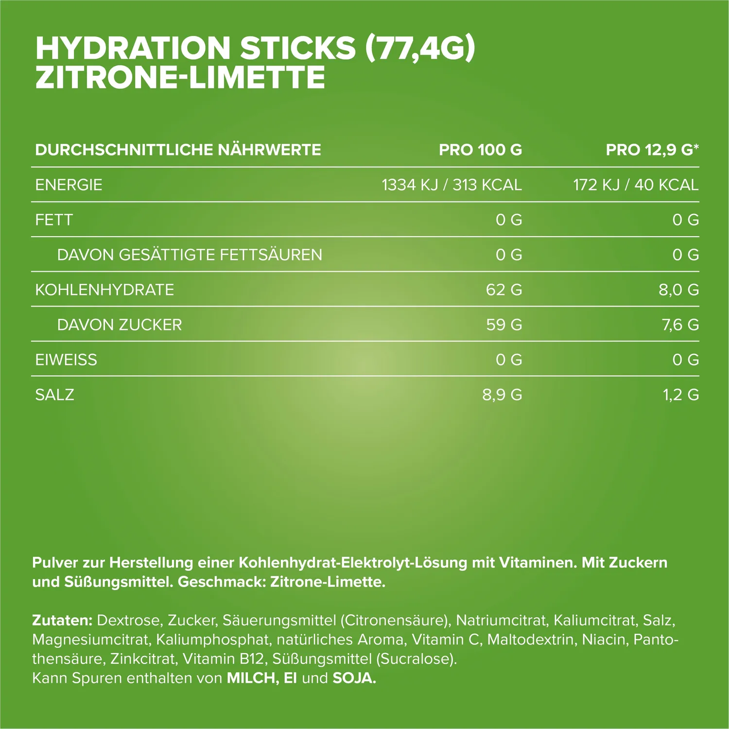 IronMaxx Hydration Sticks 6x12,9g Zitrone Limette Elektrolyte vegan