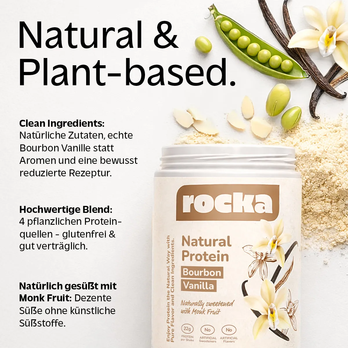 Rocka Nutrition Natural Protein Probe 30g Bourbon Vanille