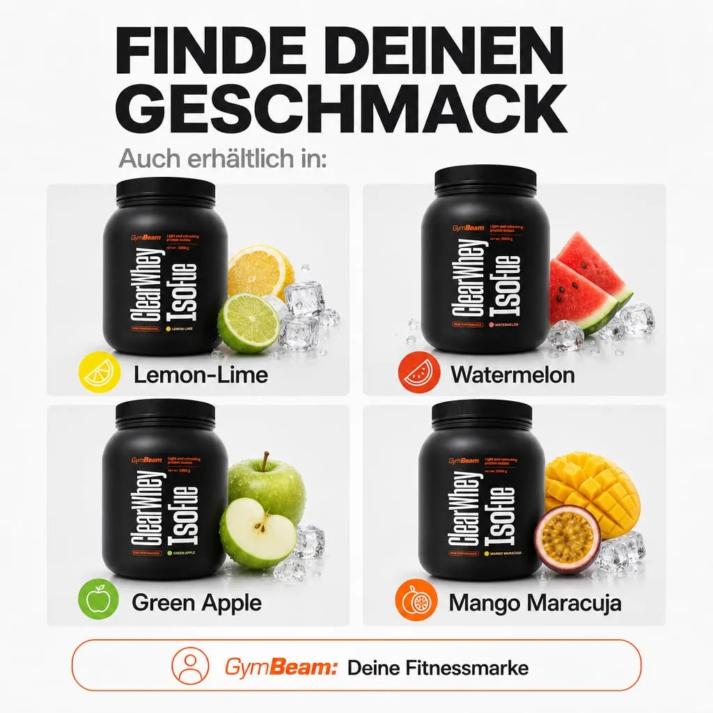 GymBeam IsoFue Clear Whey Proteinpulver Green Apple 500g leicht