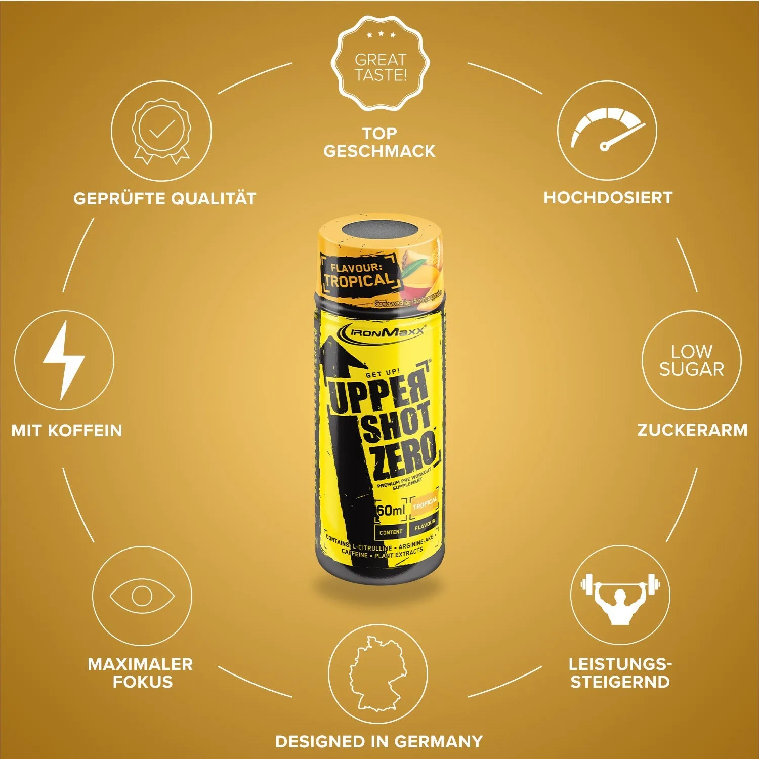 IronMaxx Upper Shot ZERO Booster 60 ml Tropical zuckerfrei