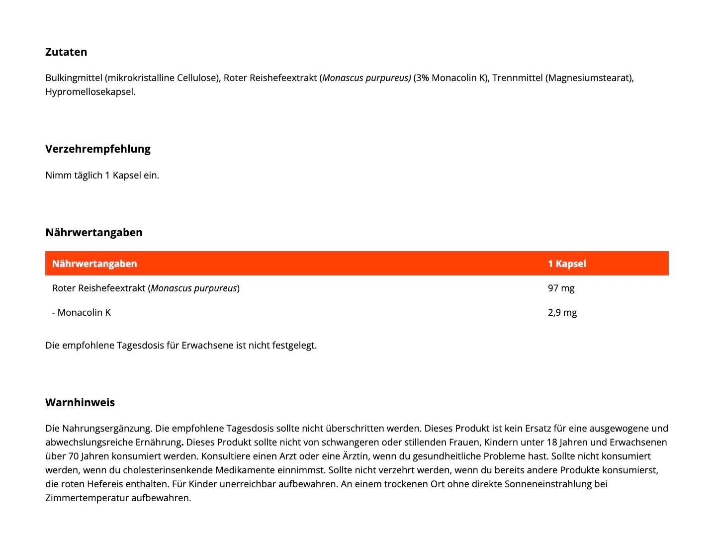 GymBeam Roter Reishefeextrakt Kapseln 90 Stück vegan