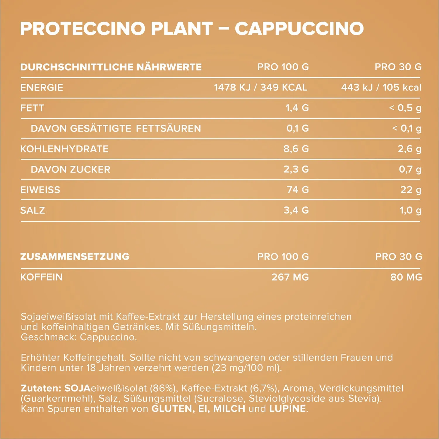 IronMaxx Proteccino Plant Cappuccino Proteinpulver 500g vegan