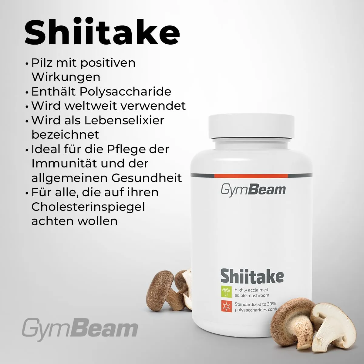 GymBeam Shiitake Kapseln 90 Stk vegan