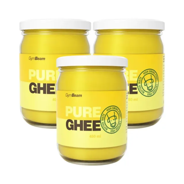GymBeam Reines Ghee Butterfett 3x450 ml laktosefrei