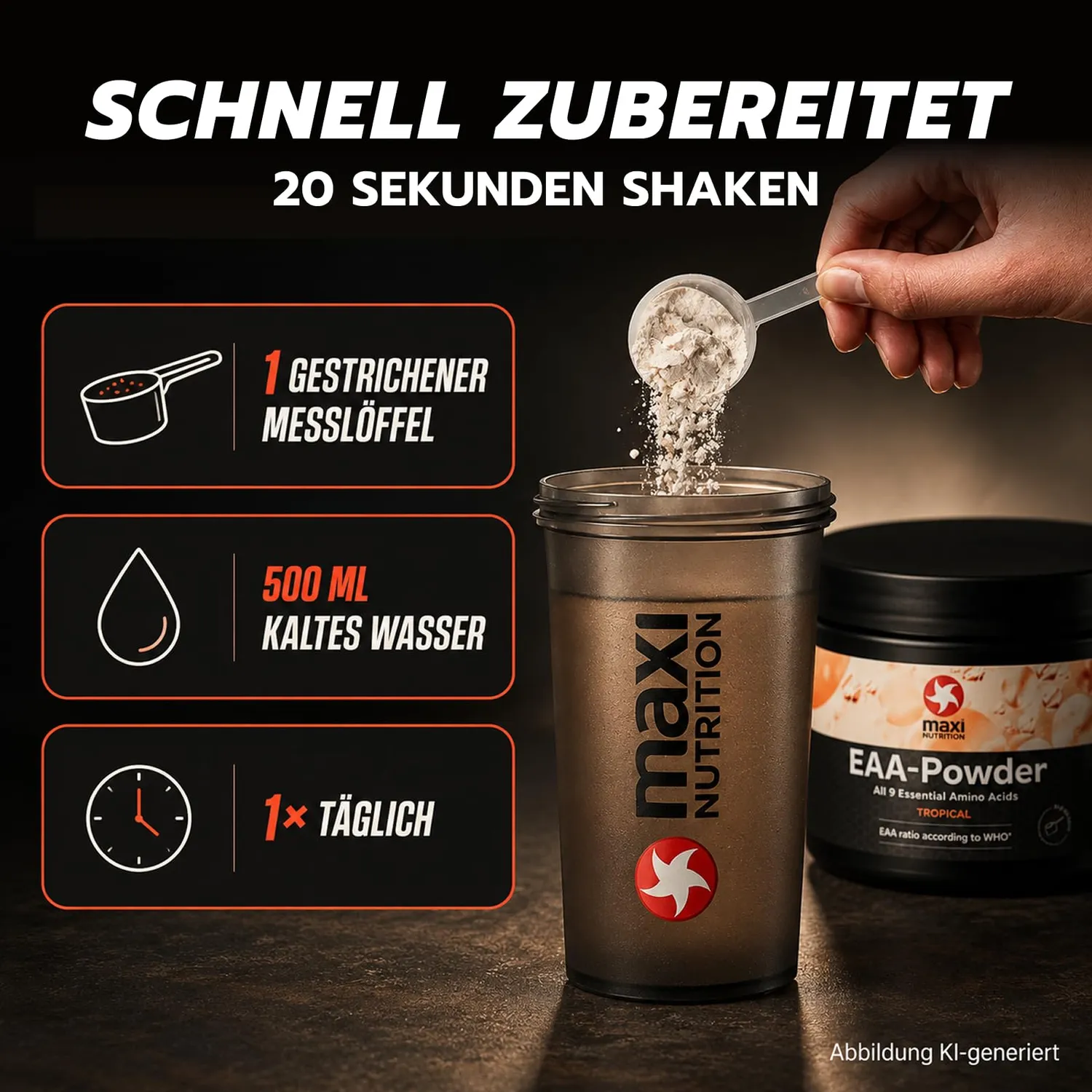 MaxiNutrition EAA-Pulver Tropical 250 g vegan zuckerfrei