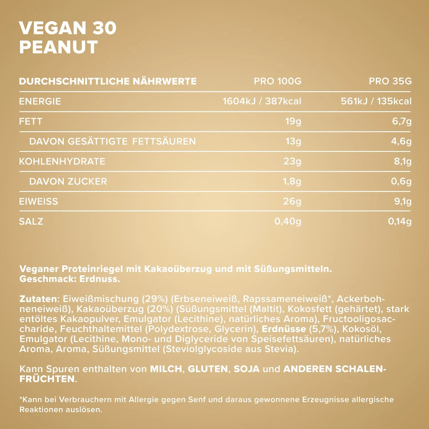 IronMaxx Vegan 30 Proteinriegel 35g Peanut