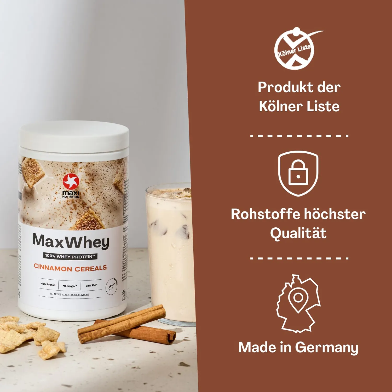MaxiNutrition MaxWhey Cinnamon Cereal Proteinpulver 420 g Zimt