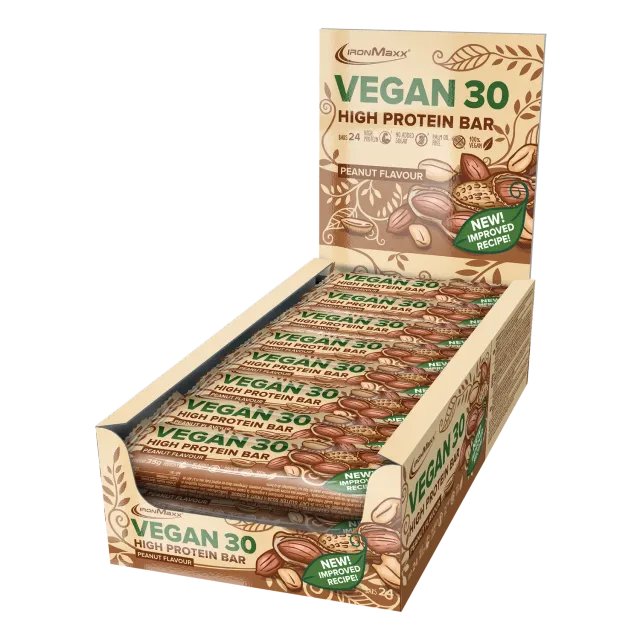 IronMaxx Vegan 30 Peanut Riegel 24x35g vegan