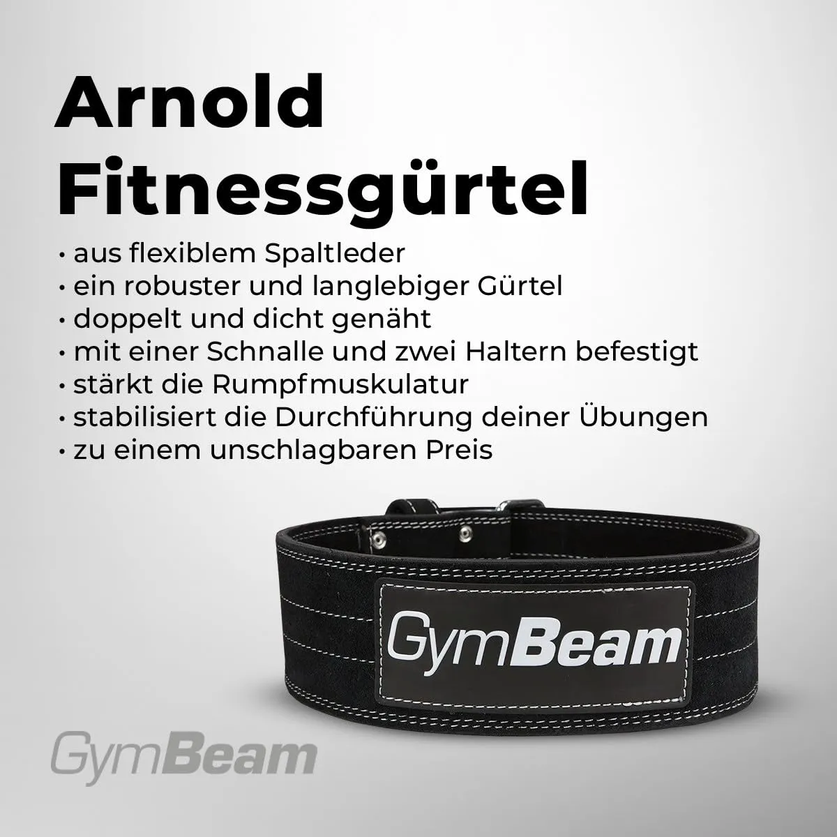 GymBeam Arnold Fitnessgürtel Gewichthebergürtel Leder XS
