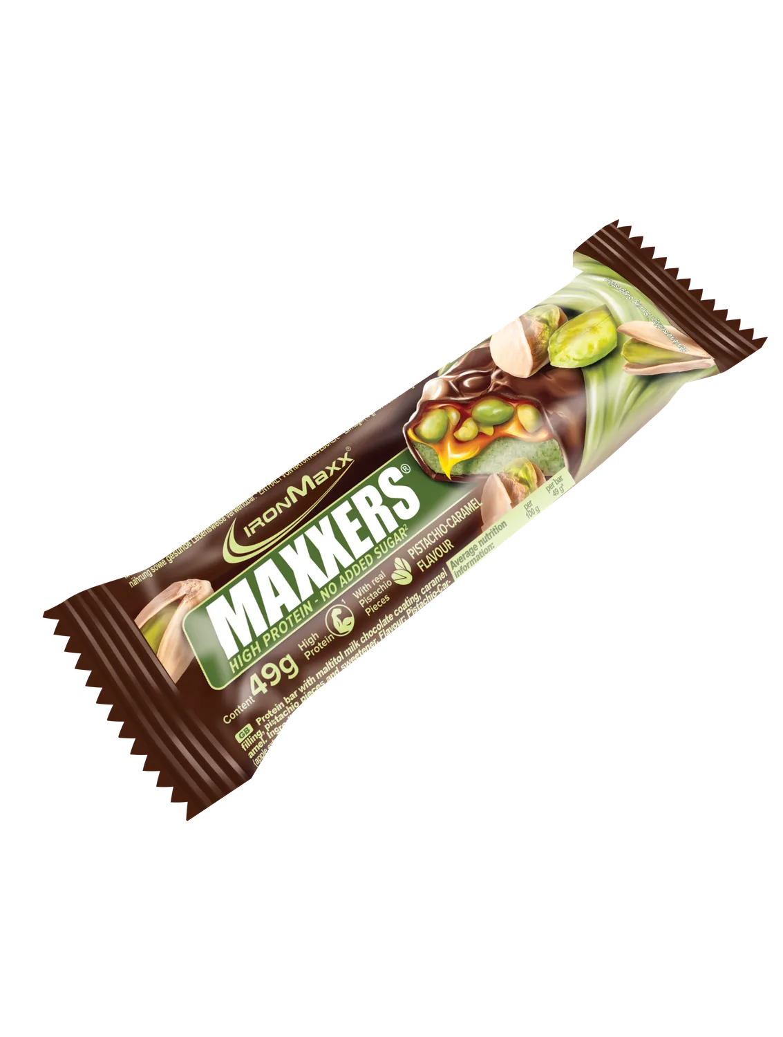 IronMaxx Maxxers Proteinriegel 24x49g Milk Choc Pistazie