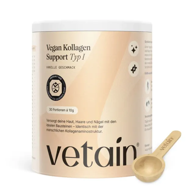 VETAIN Vegan Collagen Type 1 Pulver Vanille 30 Portionen