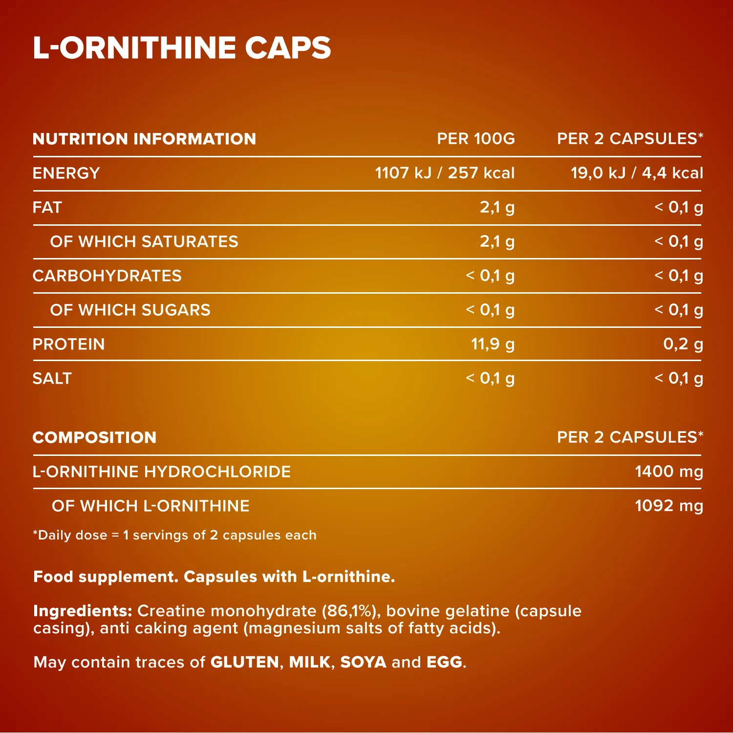 IronMaxx L-Ornithin Aminosäuren Kapseln 130 Caps HCl